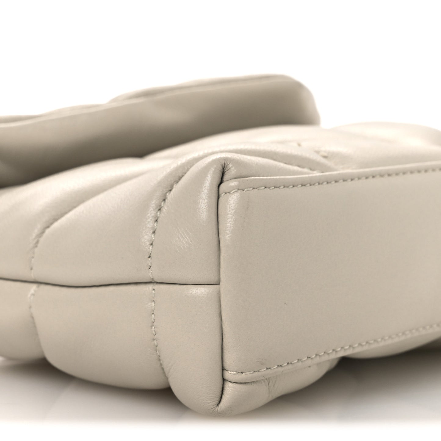 Lambskin Monogram Loulou Puffer Pouch Clutch Crema Soft