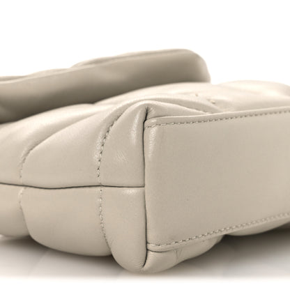 Saint Laurent Lambskin Monogram Loulou Puffer Pouch Clutch Crema Soft 10 of 12