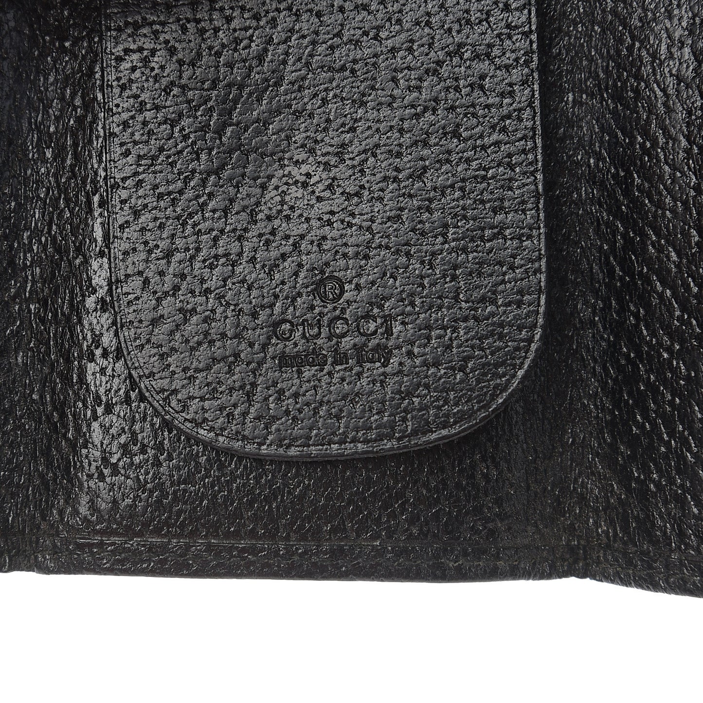 Calfskin Square G 6 Key Holder Case Black