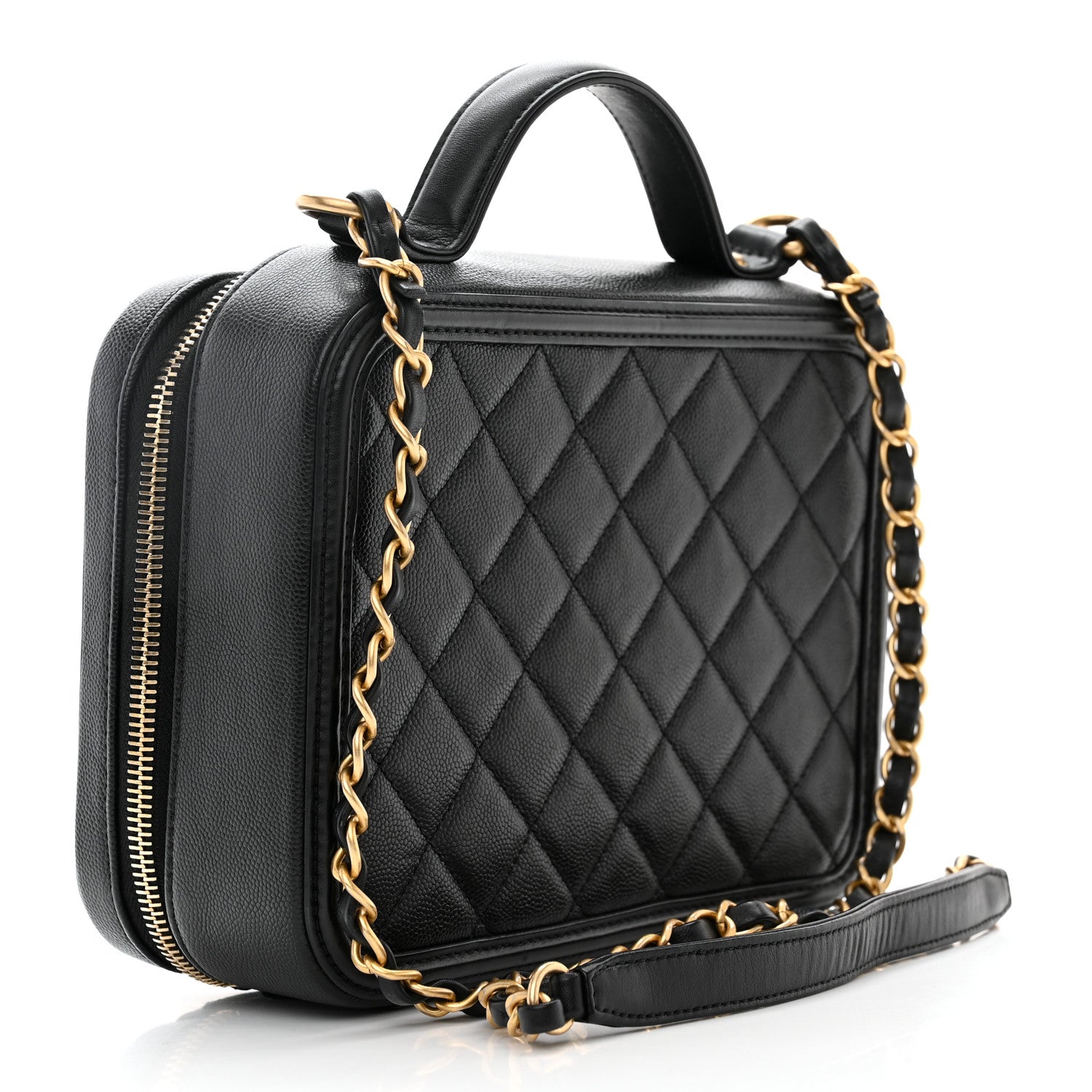 Chanel Caviar Quilted Medium CC Filigree Vanity Case Black 3 of 10
