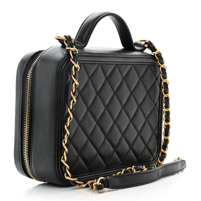 Chanel Caviar Quilted Medium CC Filigree Vanity Case Black 3 of 10