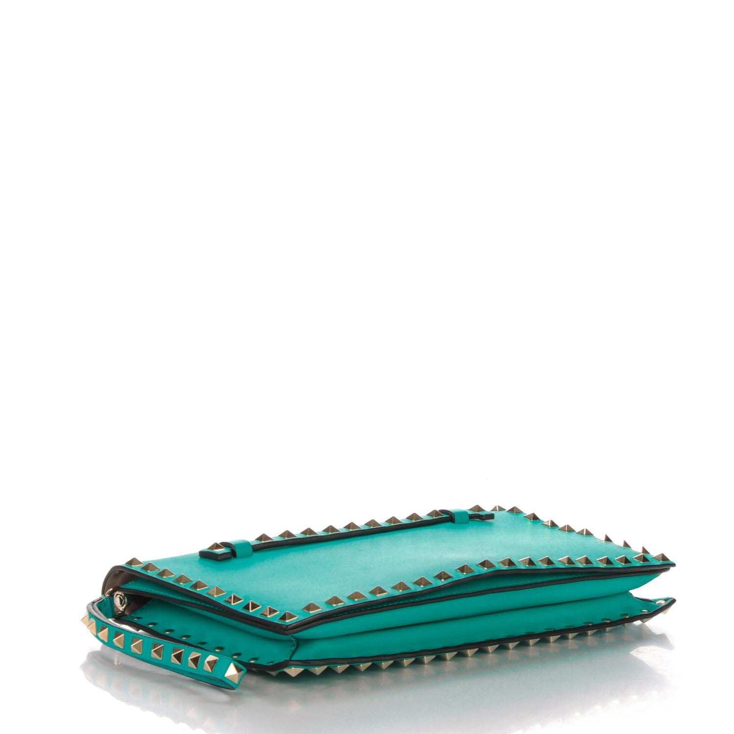 Valentino Garavani Nappa Rockstud Wristlet Clutch Opaline Green 4 of 8