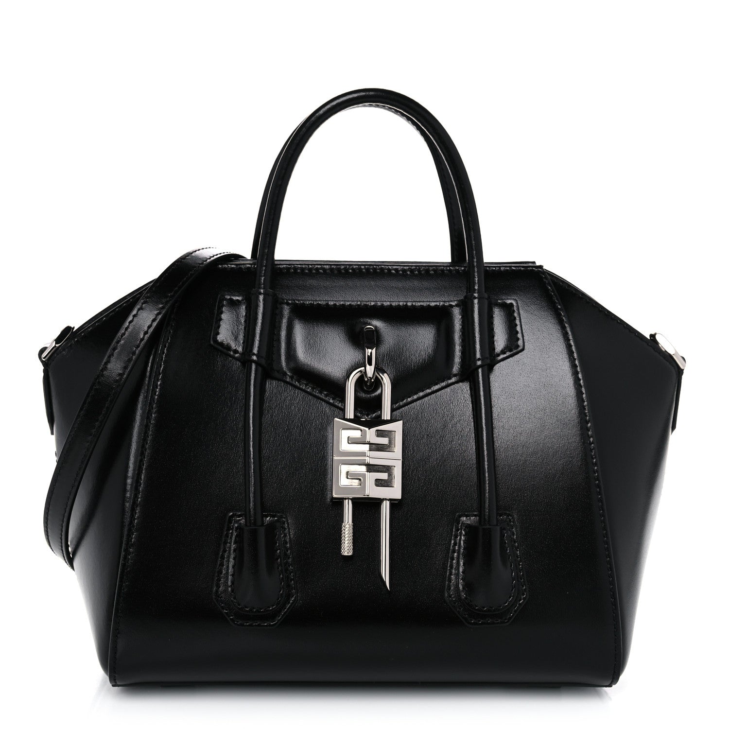 Givenchy Box Calfskin Mini Lock Antigona Shoulder Bag Black 1 of 13