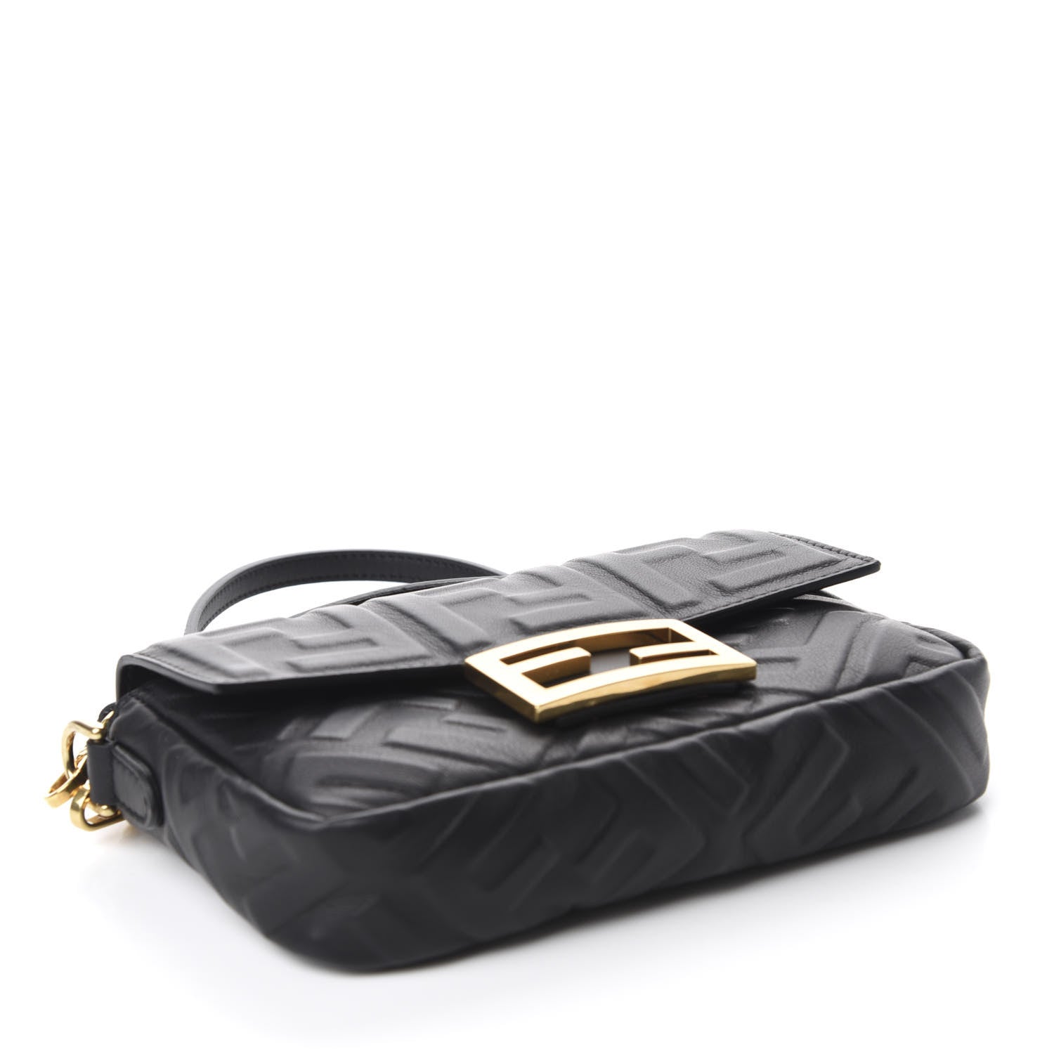 Fendi Nappa FF 1974 Embossed Mini Baguette Black 4 of 11
