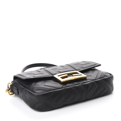 Fendi Nappa FF 1974 Embossed Mini Baguette Black 4 of 11