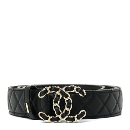 Chanel Calfskin Quilted CC Chain Belt 105 42 Black 1 of 6