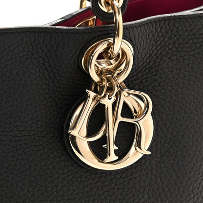 Christian Dior Bullcalf Large Diorissimo Tote Black Rose Indien 8 of 10