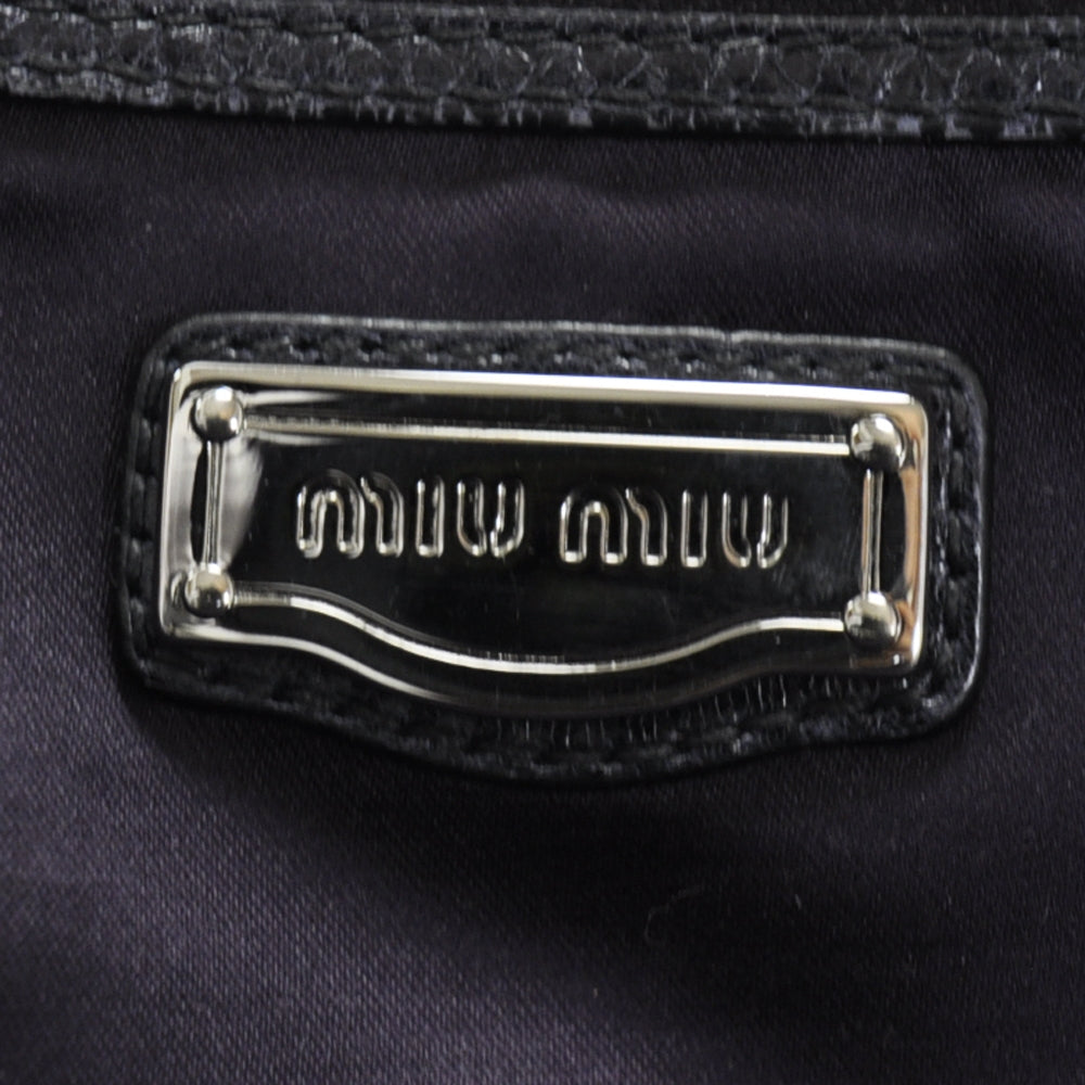 Leather Matelasse Coffer Tote Black