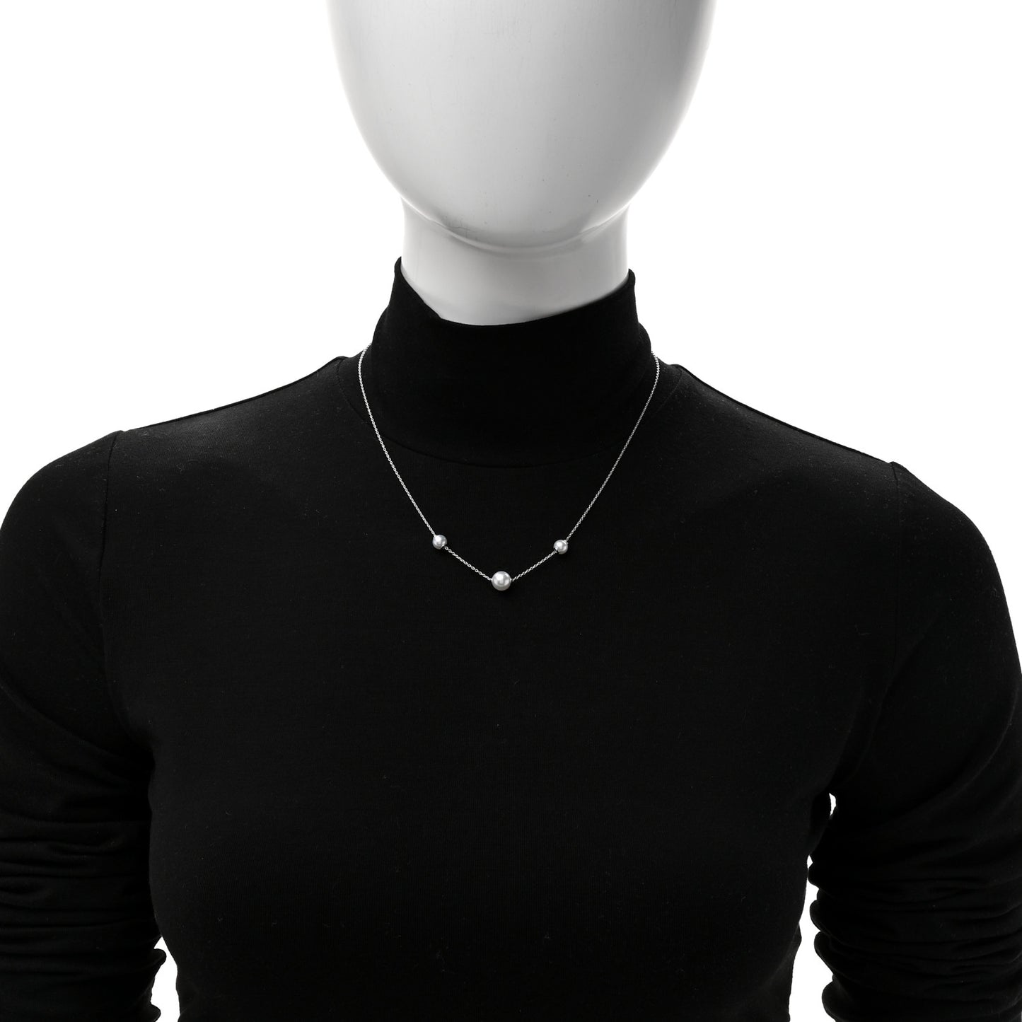 18K White Gold Akoya Cultured Pearl 5.5-7.5m Pearls in Motion Necklace