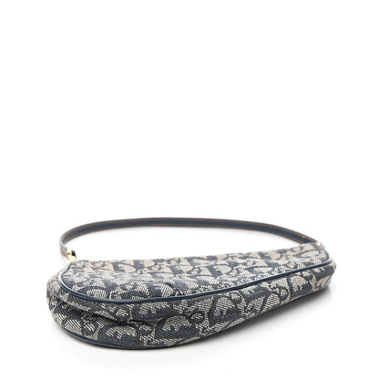 Christian Dior Monogram Mini Saddle Pochette Navy 3 of 9