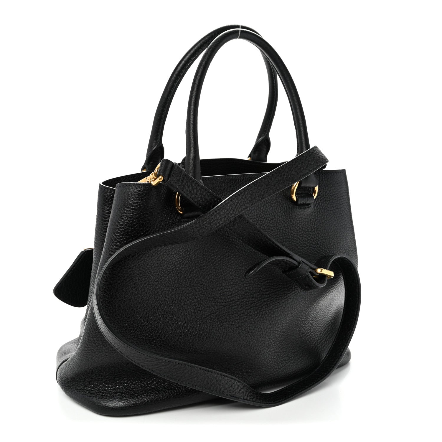 Prada Vitello Phenix Top Handle Bag Black 3 of 10