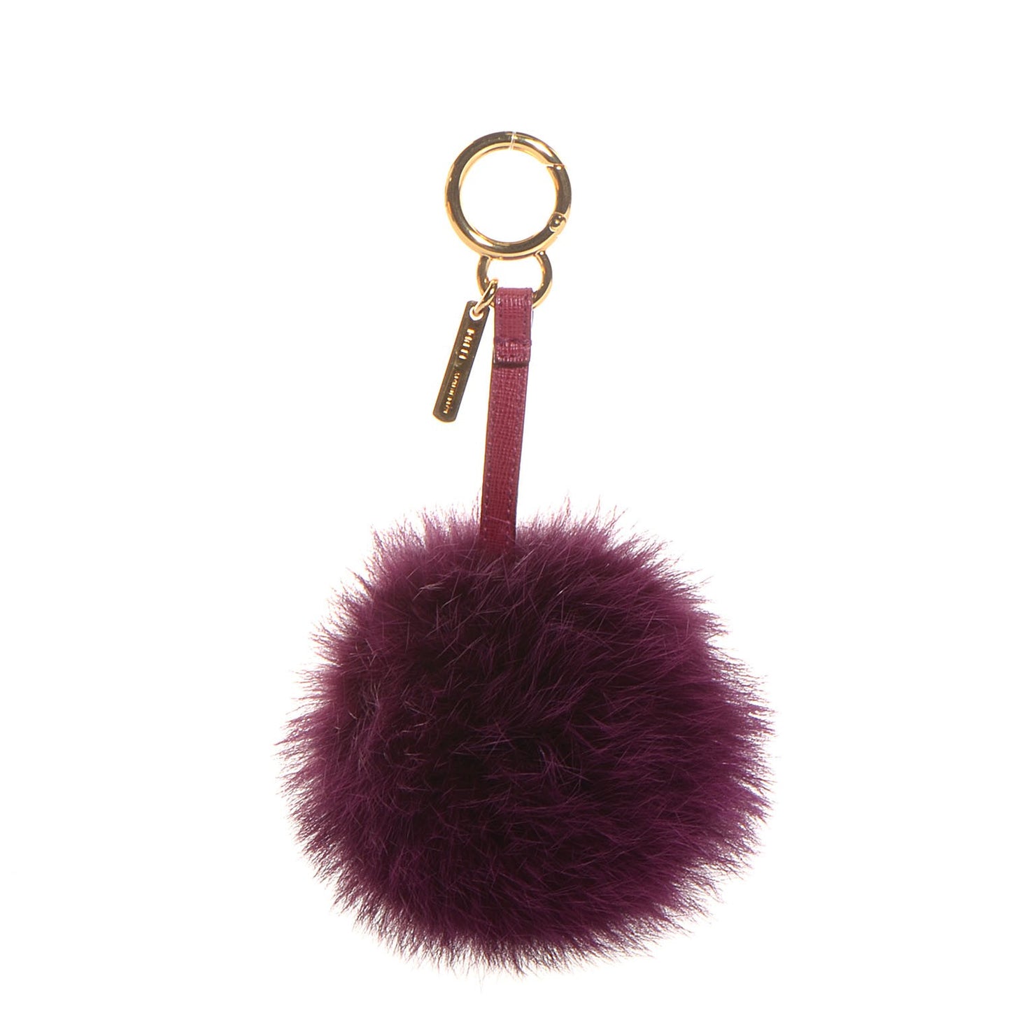 Fox Fur Pom Pom Bag Charm Fuchsia