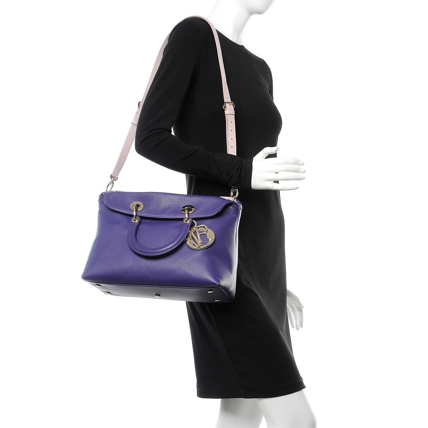 Christian Dior Calfskin Granville Tote Purple 2 of 13