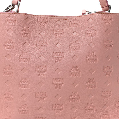 MCM Calfskin Ottomar Monogram Sarah Medium Hobo Pink Blush 7 of 9