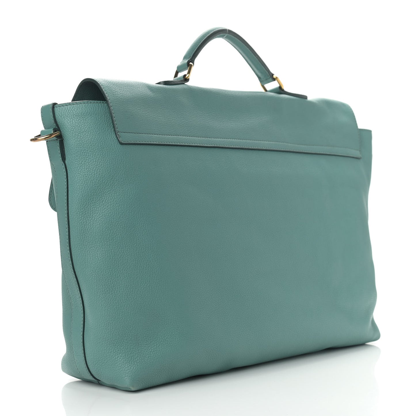 Grainy Calfskin Messenger Green