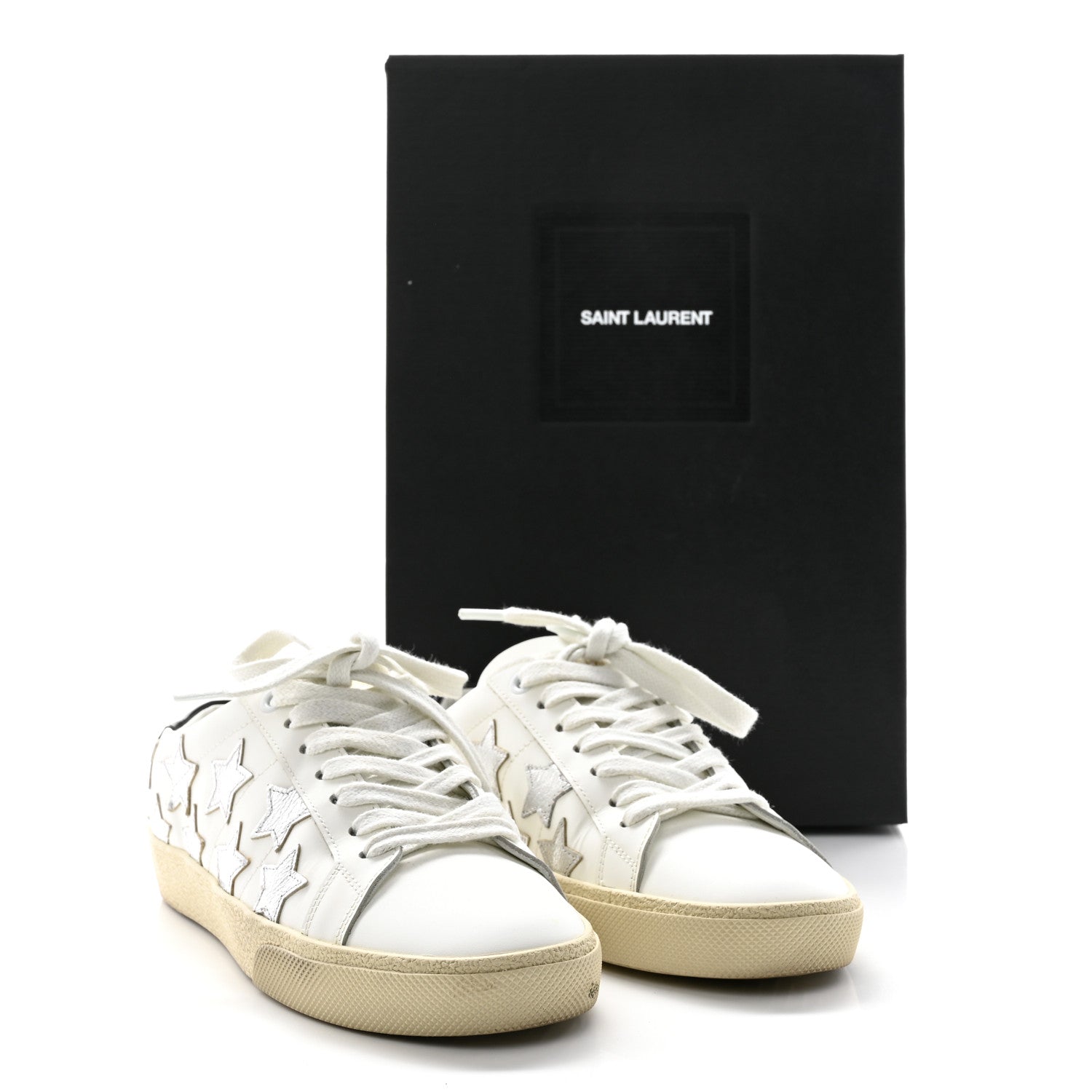 Saint Laurent Nappa Star Court Sneakers 35 Off White 13 of 13