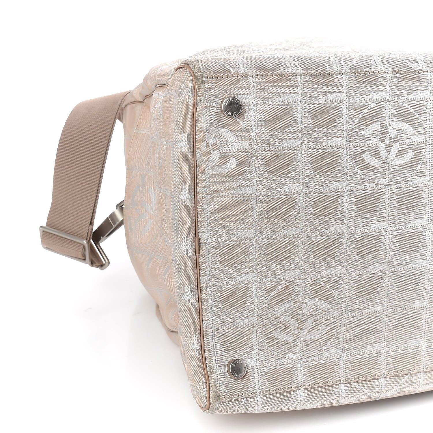 Chanel Nylon Small Travel Duffle Beige 9 of 26