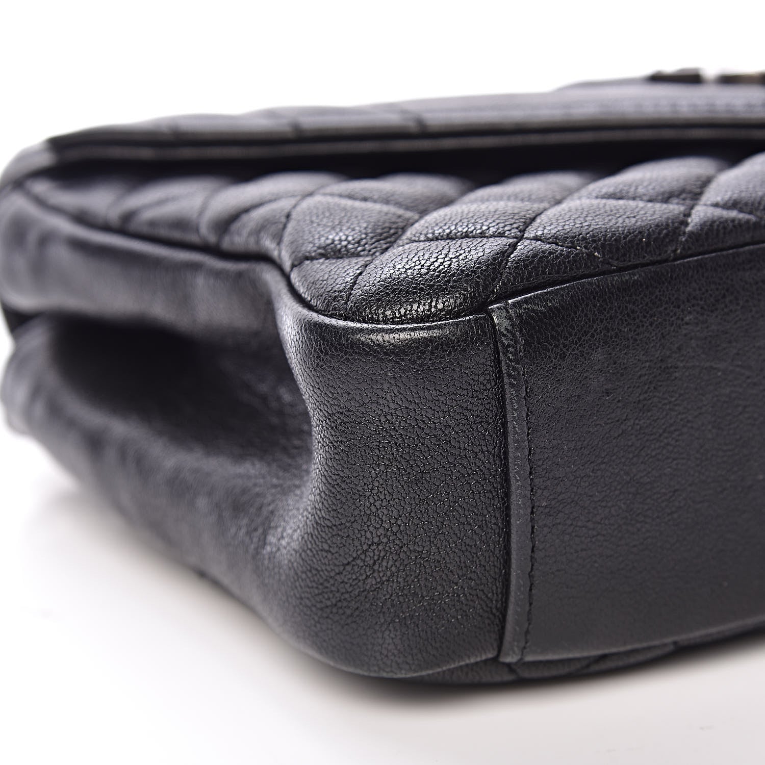 Saint Laurent Sheepskin Tri-Quilt Monogram Medium College Bag Black 12 of 15