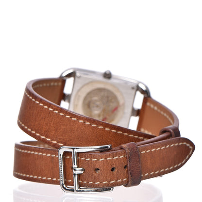 Hermes Stainless Steel Barenia 23mm Cape Cod Double Tour Quartz Watch Fauve 3 of 8