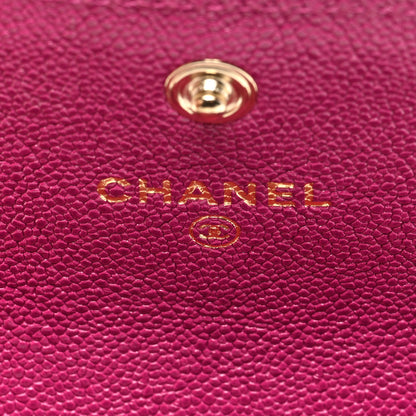 Chanel Caviar Quilted Boy Flap Card Holder Wallet Fuchsia 6 of 7