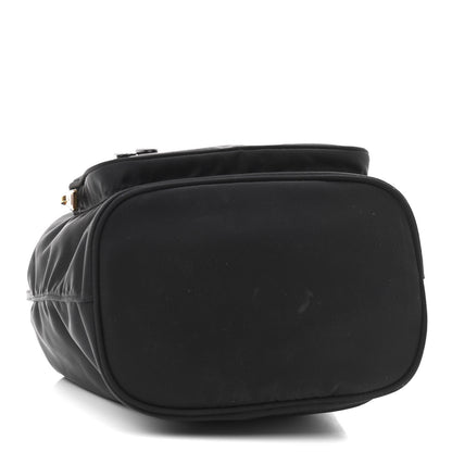 Prada Saffiano Tessuto Nylon Mini Bucket Crossbody Bag Black 4 of 11