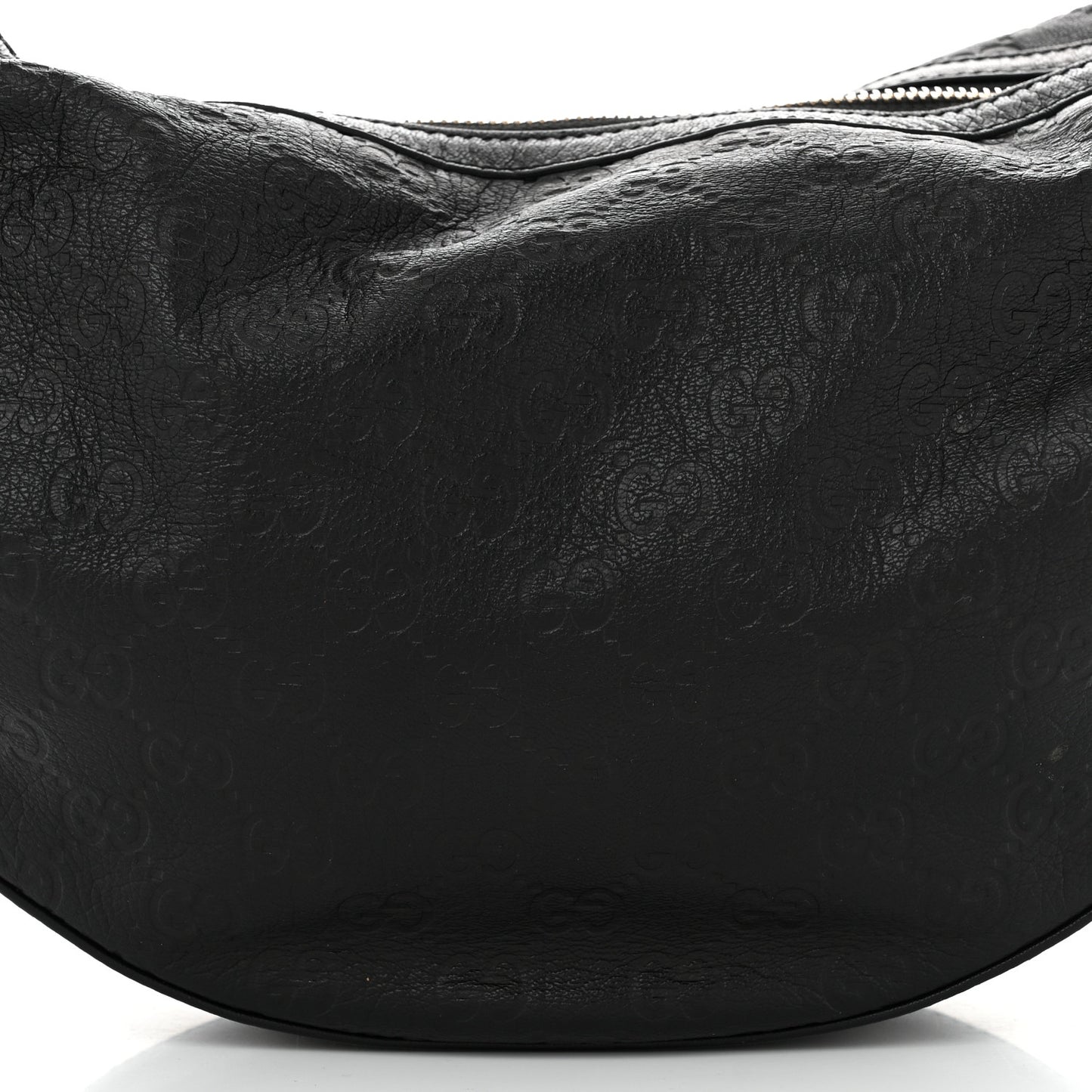 Guccissima Half Moon Bamboo Ring Hobo Black