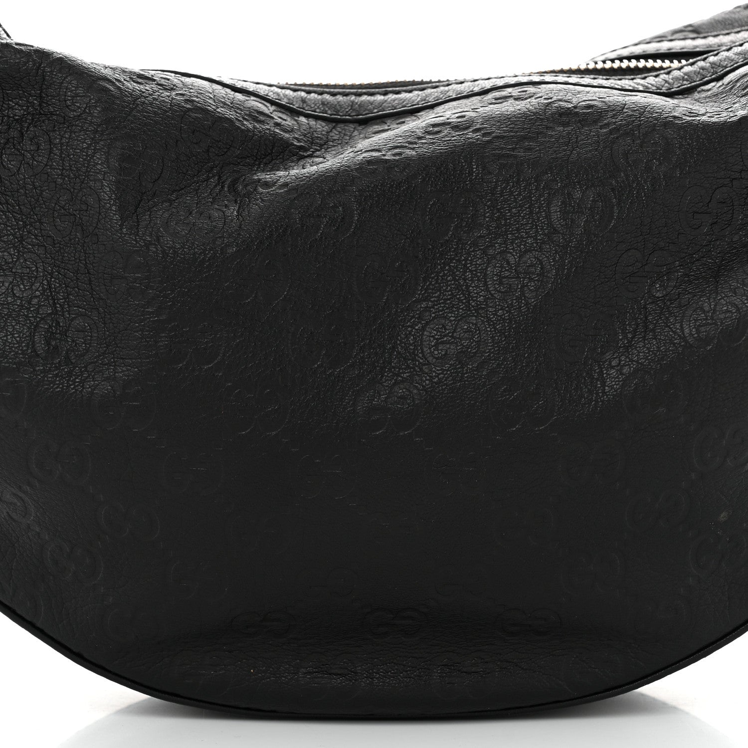 Gucci Guccissima Half Moon Bamboo Ring Hobo Black 8 of 11