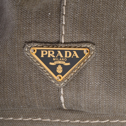 Prada Denim Logo Tote Militare 10 of 10