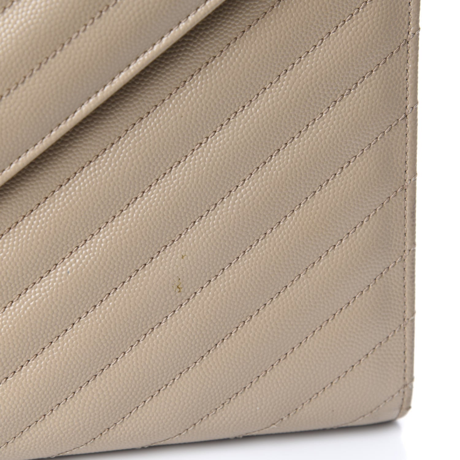 Saint Laurent Grain De Poudre Matelasse Chevron Large Monogram Satchel Dark Beige 8 of 14