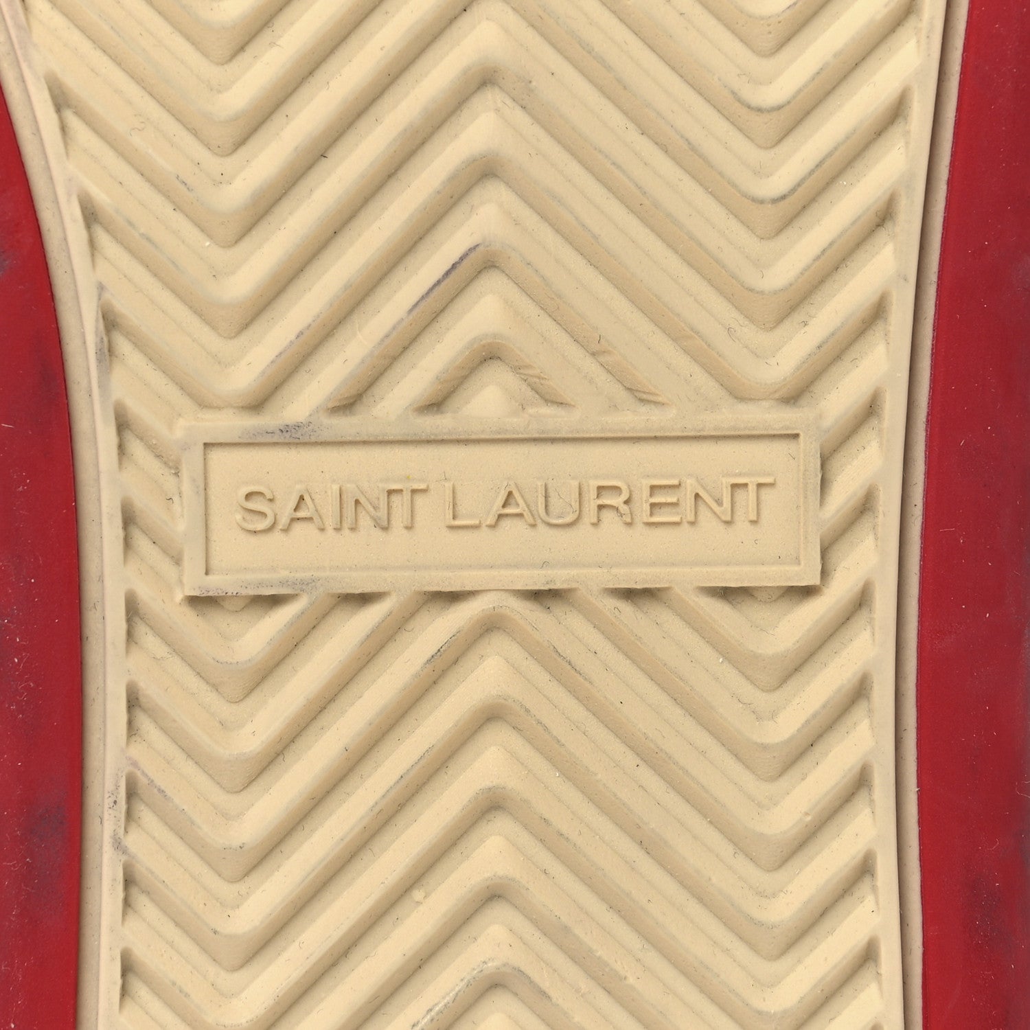 Saint Laurent Calfskin Perforated Womens Sneakers 39 Red 8 of 9