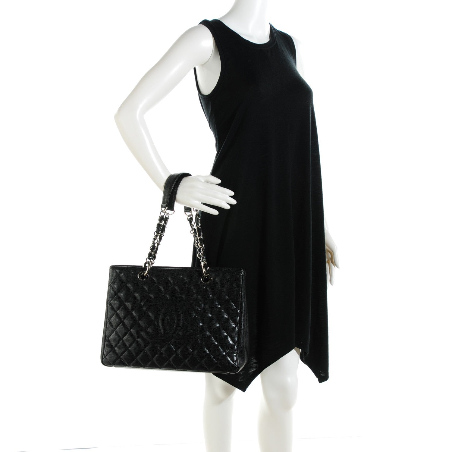 Chanel Caviar Quilted Grand Shopping Tote GST Black 2 of 7