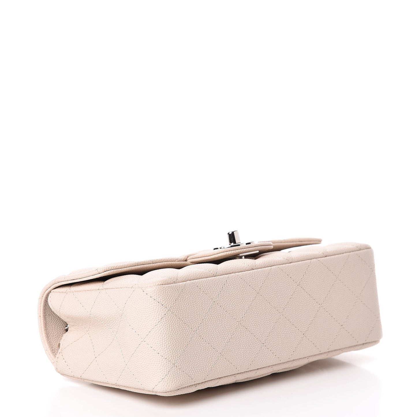 Caviar Quilted Mini Rectangular Flap Light Beige