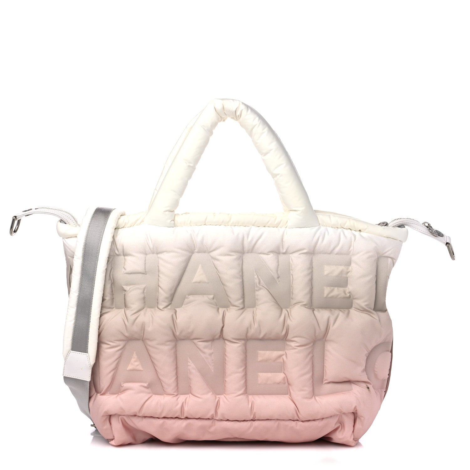 Chanel Nylon Coco Cocoon Ombre Travel Bowler White Pink 1 of 11