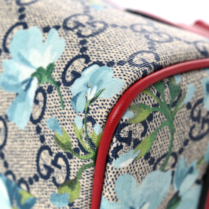 Gucci GG Supreme Monogram Blooms Mini Boston Navy Blue Hibiscus 12 of 14