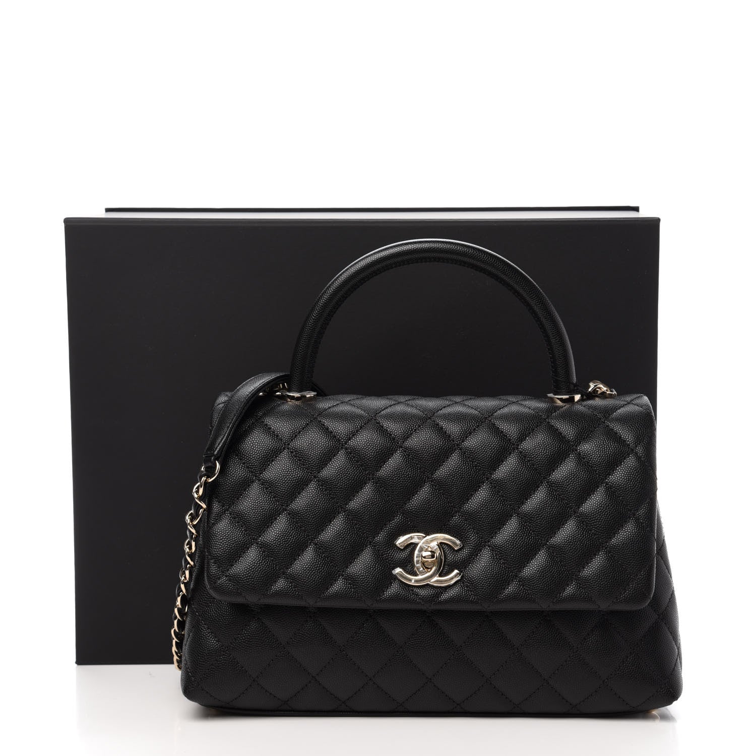 Chanel Caviar Quilted Small Coco Handle Flap Black 11 of 11