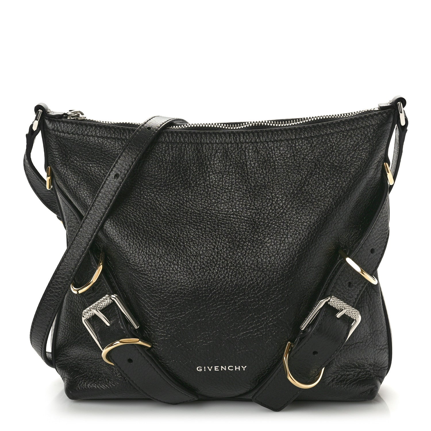 Givenchy Crinkled Calfskin Small Voyou Bag Black 1 of 12