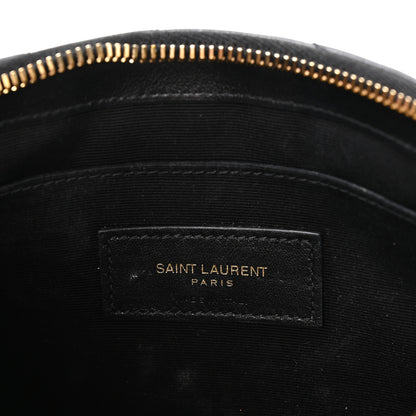 Saint Laurent Calfskin Matelasse Chevron Monogram A5 Wristlet Black 6 of 8
