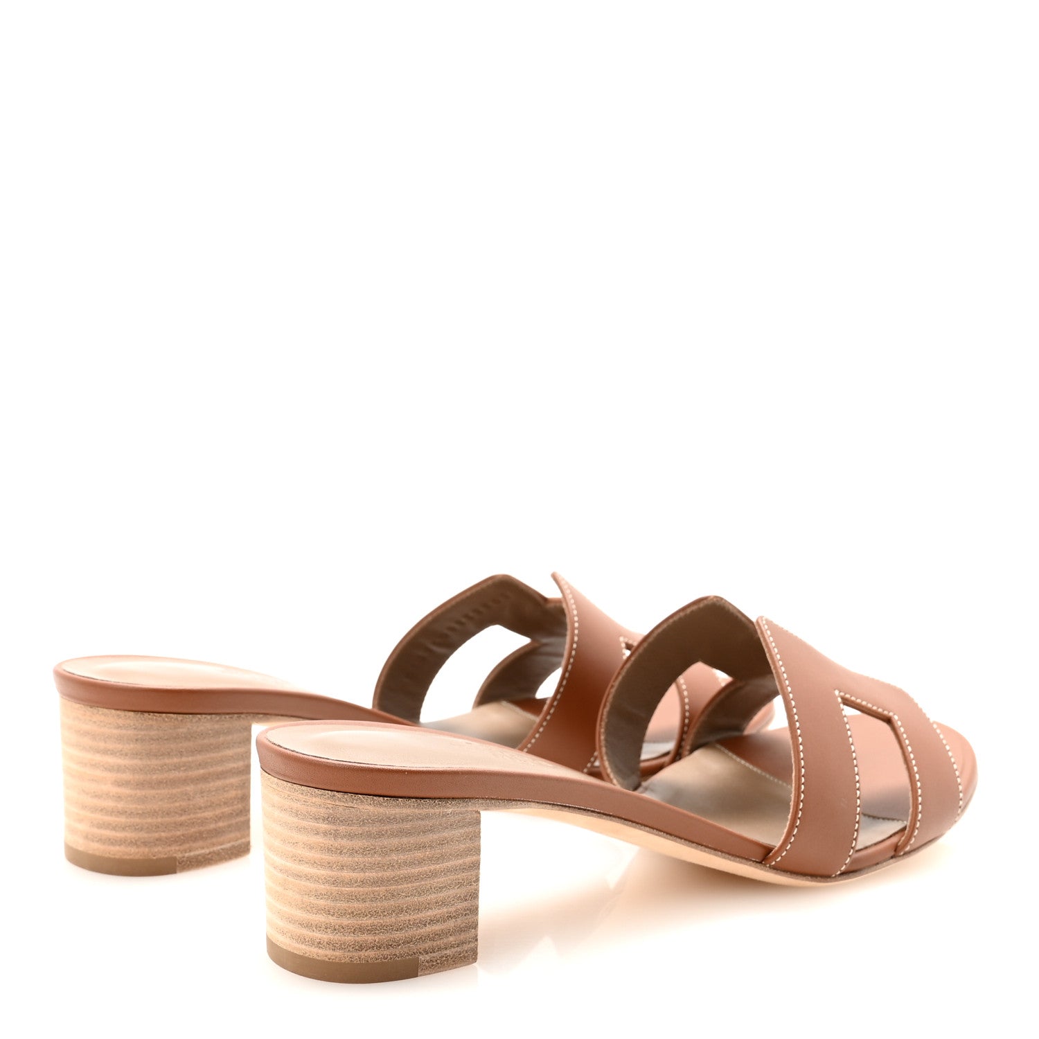 Hermes Calfskin Oasis Sandals 39.5 Gold 5 of 9