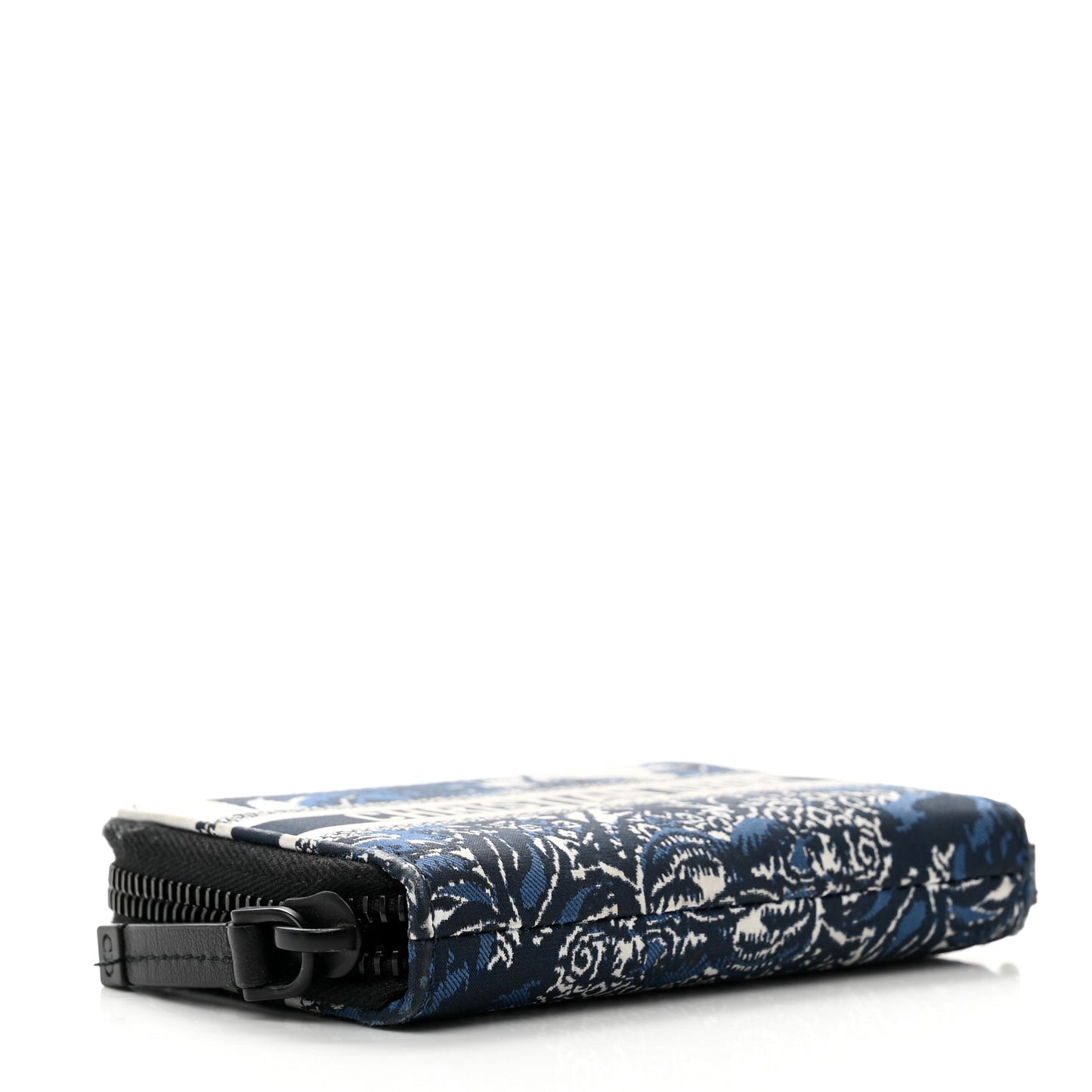Technical Fabric Embroidered Palm Tree Toile De Jouy DiorTravel Detachable Card Holder Blue