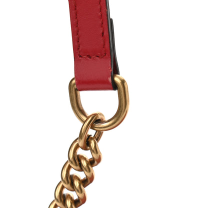Gucci Calfskin Matelasse Small GG Marmont Chain Shoulder Bag Hibiscus Red 13 of 13
