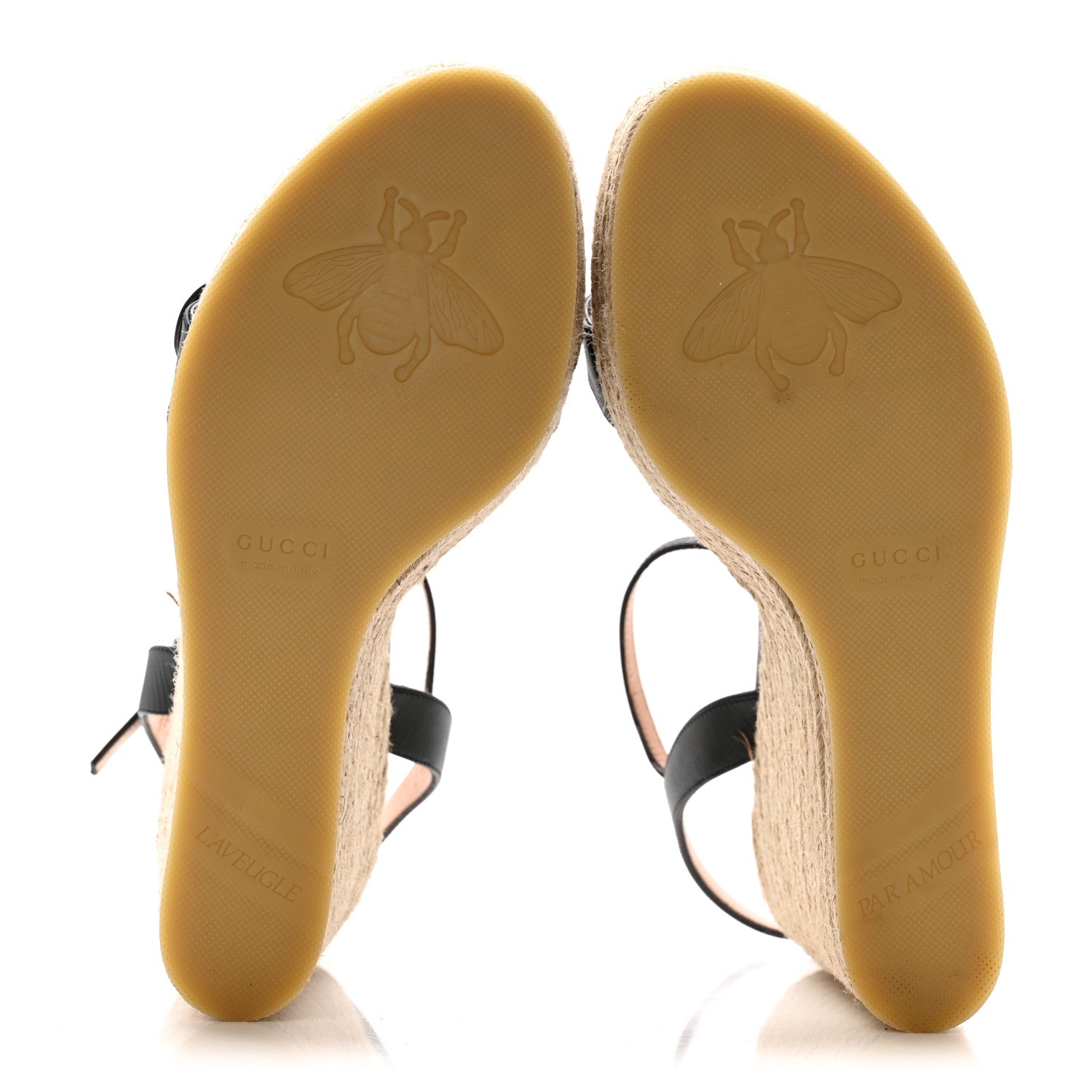 Gucci Nappa Matelasse GG Marmont Slingback Platform 45/130mm Espadrille Wedges 40 Black 6 of 12
