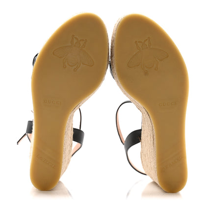 Gucci Nappa Matelasse GG Marmont Slingback Platform 45/130mm Espadrille Wedges 40 Black 6 of 12