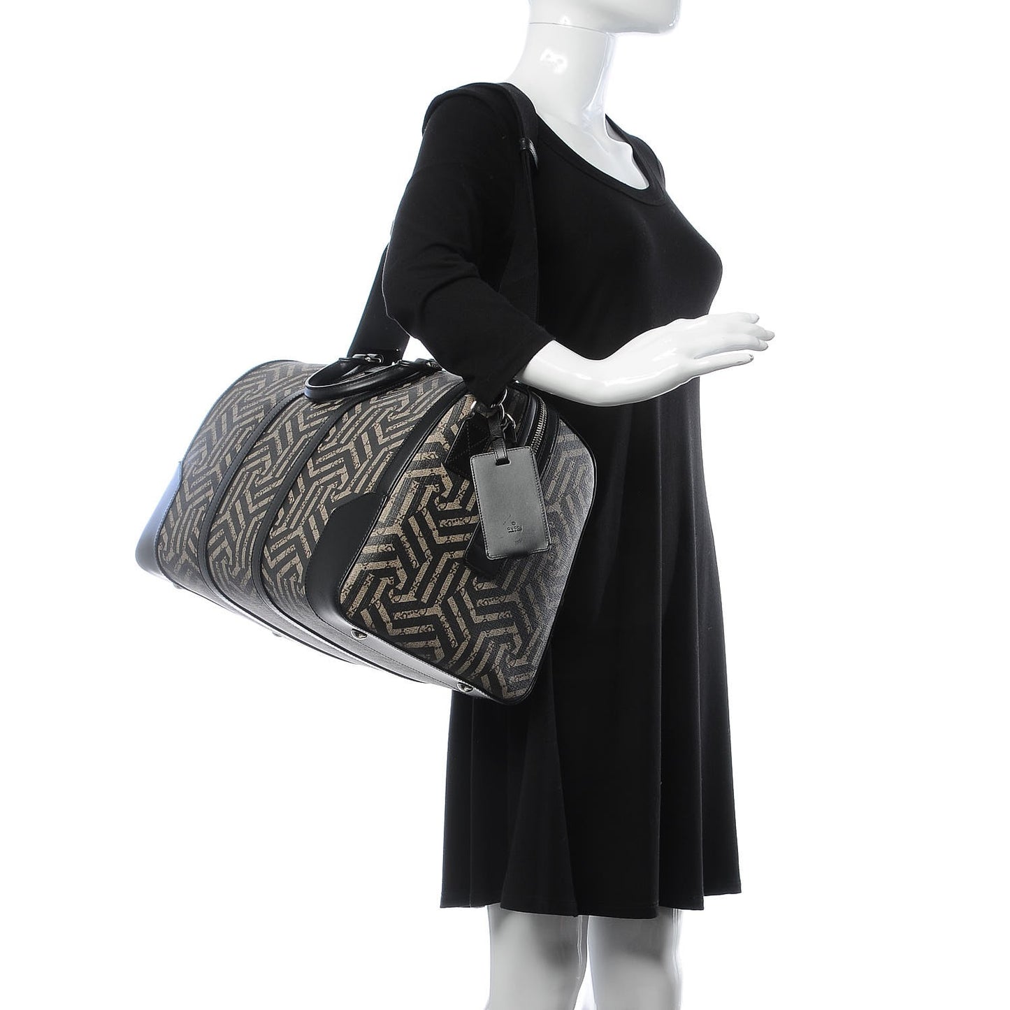 GG Supreme Monogram Caleido Medium Duffle Black
