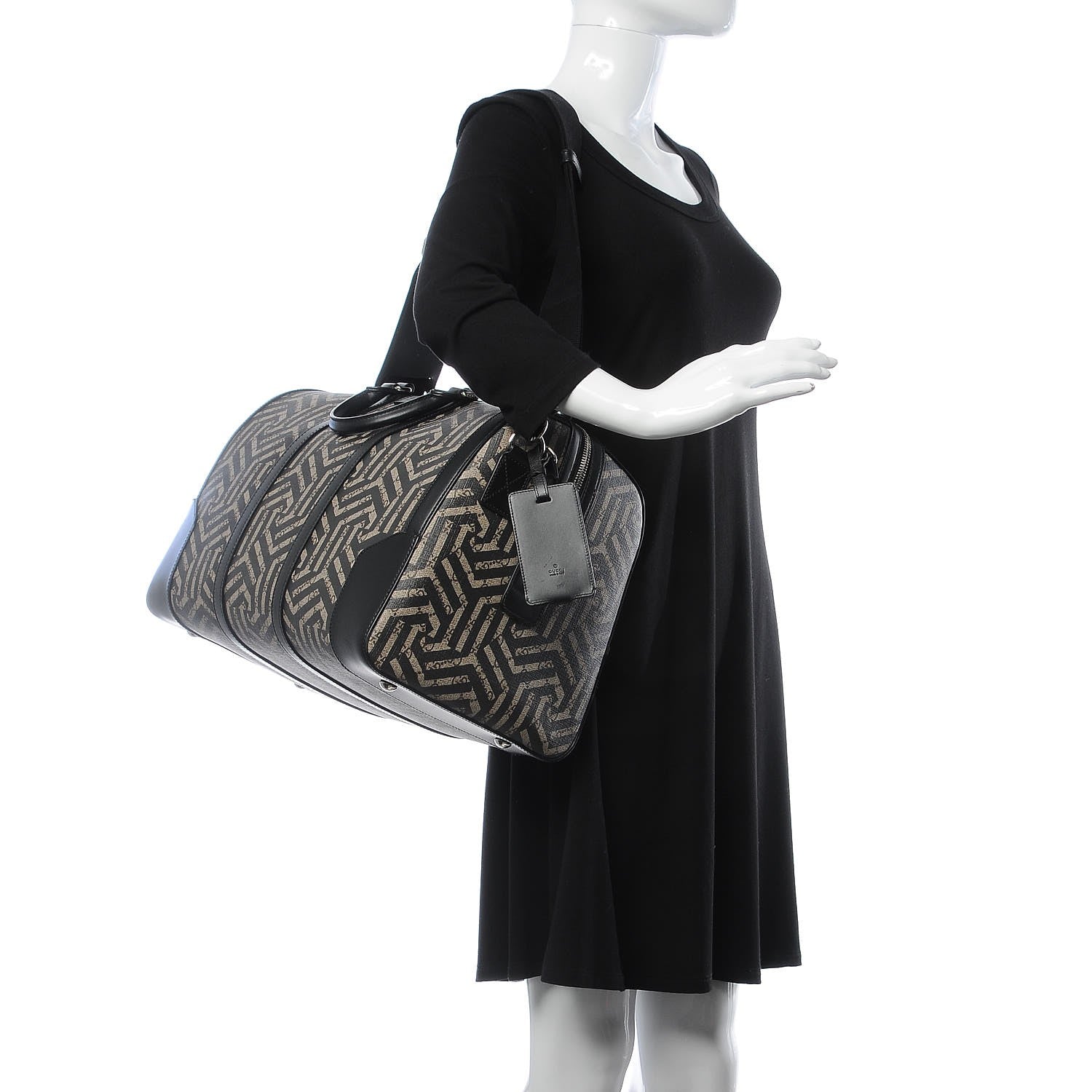 Gucci GG Supreme Monogram Caleido Medium Duffle Black 3 of 9