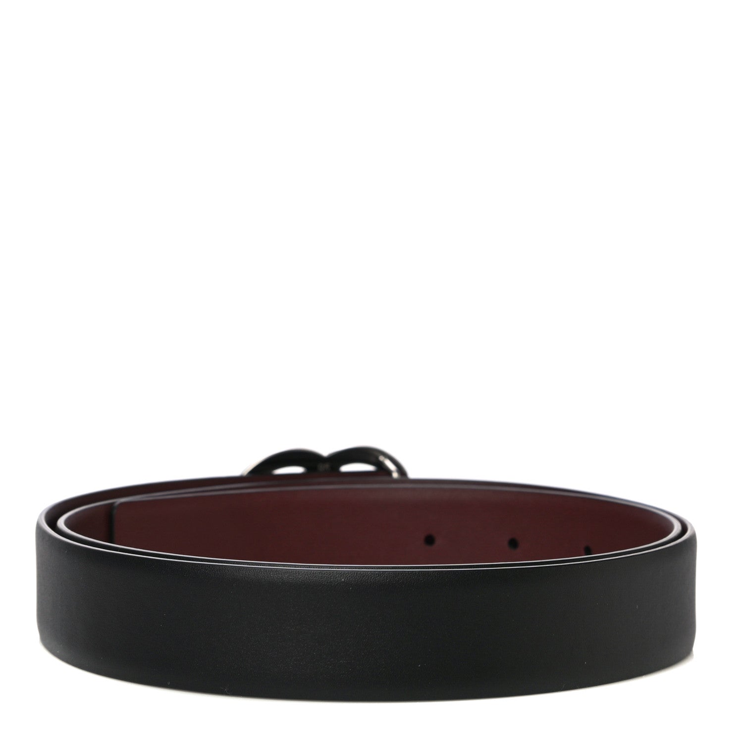 Chanel Calfskin CC Reversible Belt 95 Black Burgundy 3 of 7