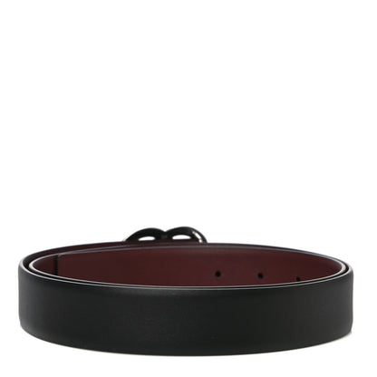 Chanel Calfskin CC Reversible Belt 95 Black Burgundy 3 of 7