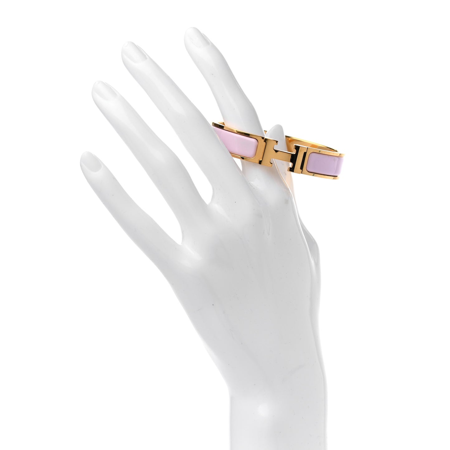 Enamel Narrow Clic Clac H Bracelet PM Rose Dragee