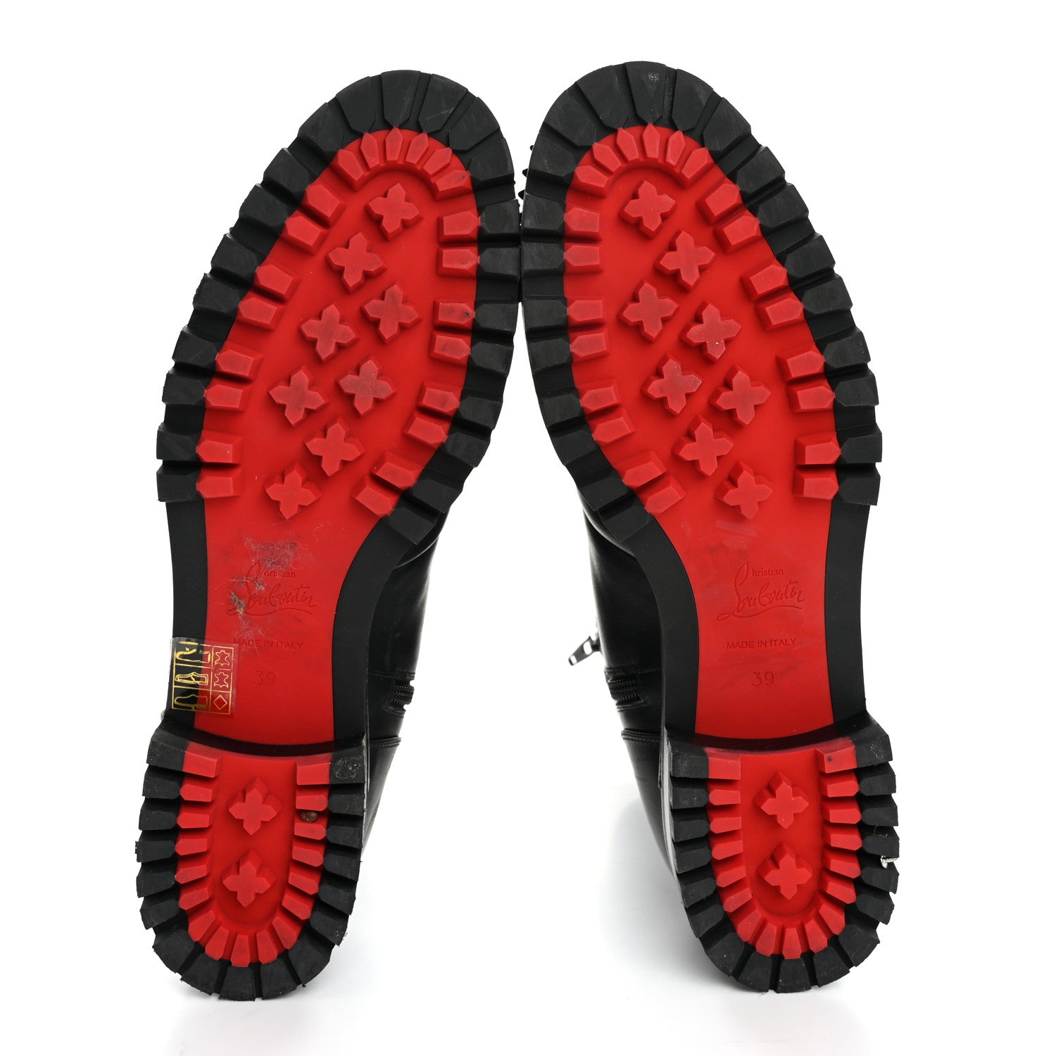 Christian Louboutin Calfskin Spikes TS Croc Flat Boots 39 Black 6 of 13