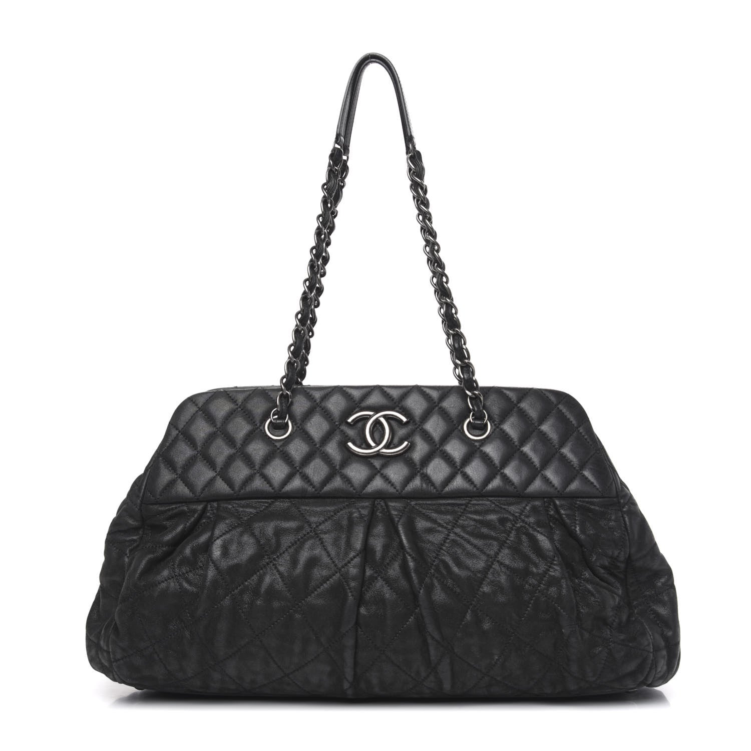 Chanel Iridescent Calfskin Chic Quilt Bowling Bag Black 1 of 14