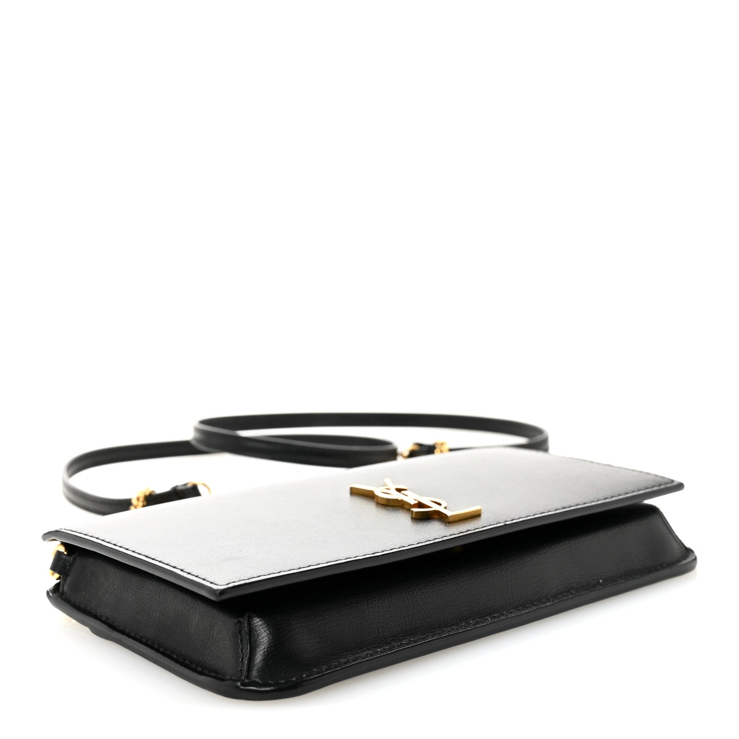 Saint Laurent Smooth Calfskin Monogram Phone Holder Crossbody Black 4 of 10